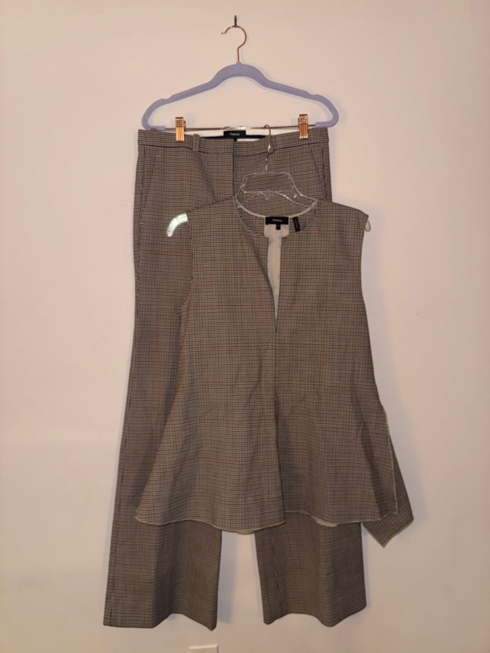 Theory Sleeveless Houndstooth Tunic - Black & Brown